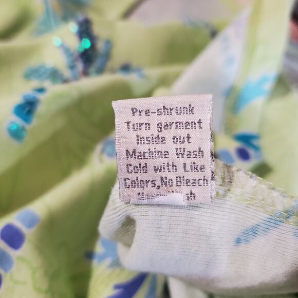 Lulu-B Sequin Beaded Embellished Palm Tree Short Sleeve Top Womens Plus Size 1X - Picture 8 of 11